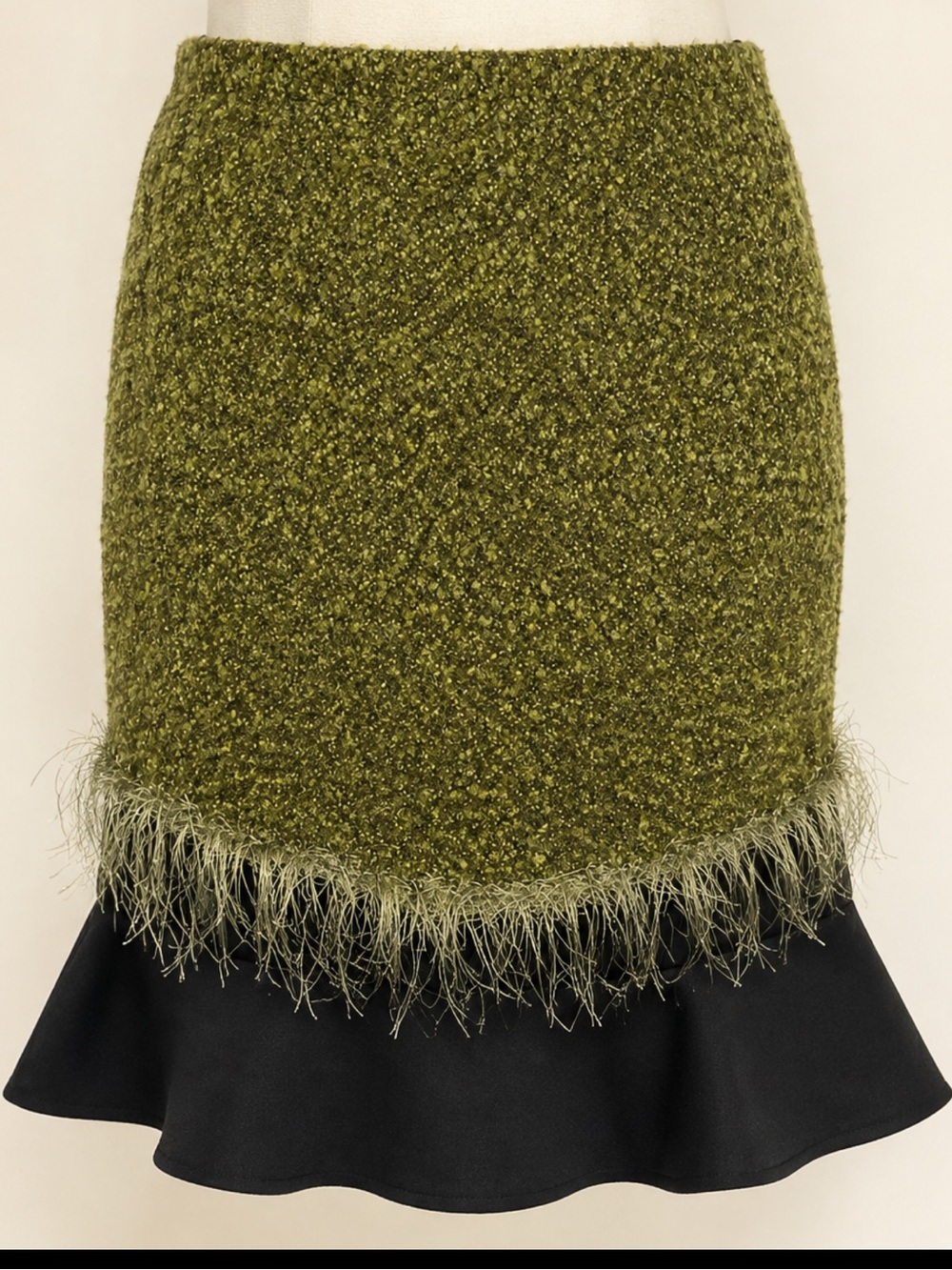 Nathaniel Hutson Y2K Bouclé Eyelash Fringe Flounce Skirt Rare